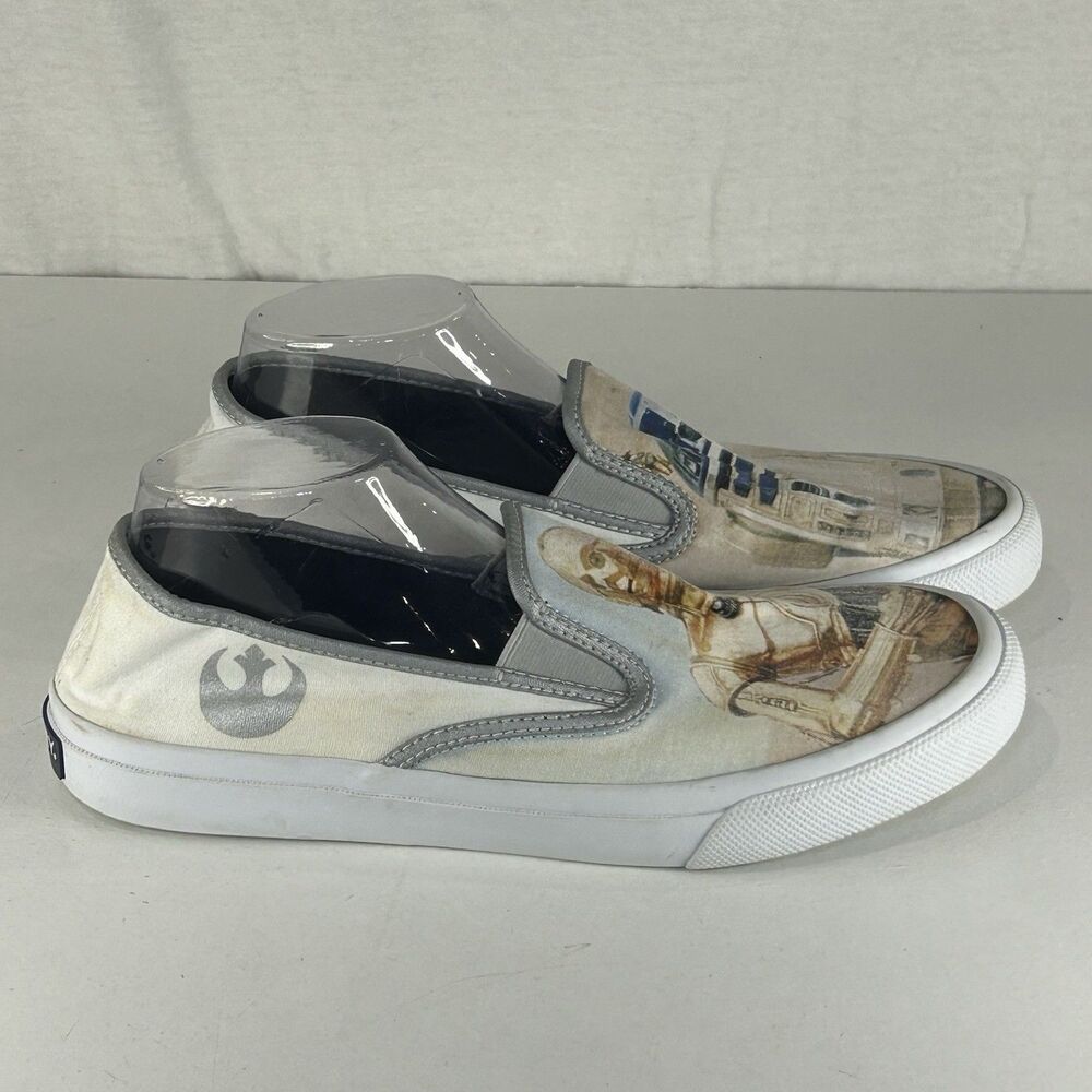 Sperry Size 11 Women’s STAR WARS C-3PO & R2-D2 Canvas Slip On Boat Shoes